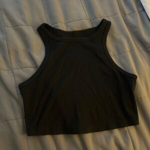 Target Black Ribbed Crop Top